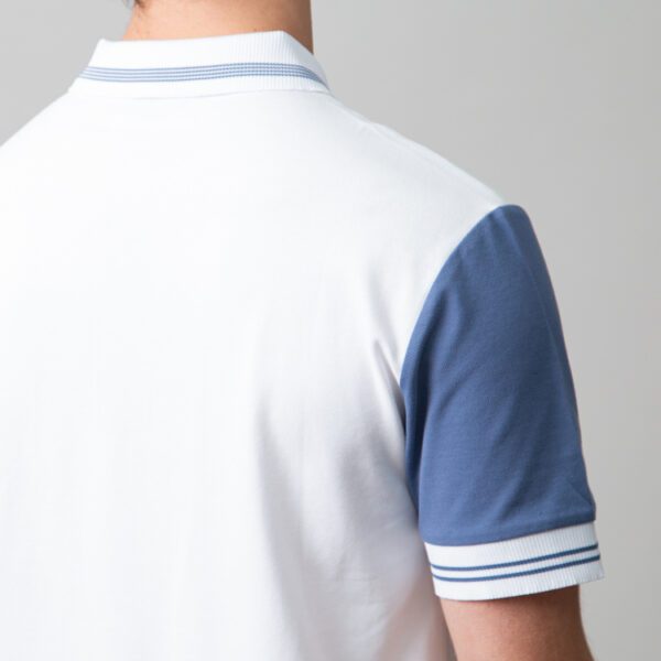 polo azul estructura manga contrastada marca carven slim 149912 249601 4