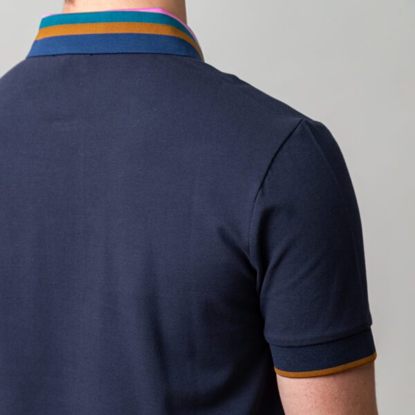 polo azul marino estructura cuello contrastado marca carven slim 149924 249598 4