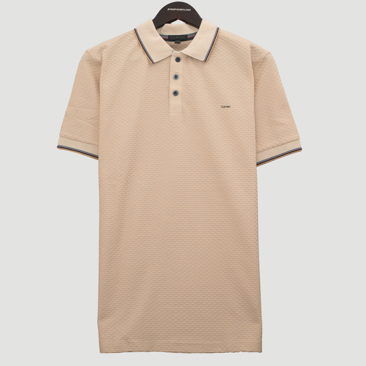polo beige estructura labrada marca carven slim 167155 BEIGE