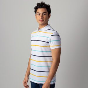 polo blanca diseno de lineas horizontales marca business casual cl sico 142535 207721 1