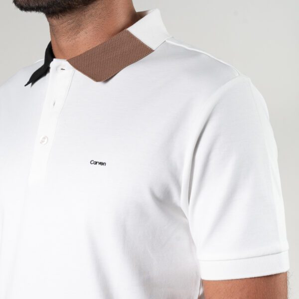 polo blanca estructura cuello contrastado marca carven slim 150875 270493 2