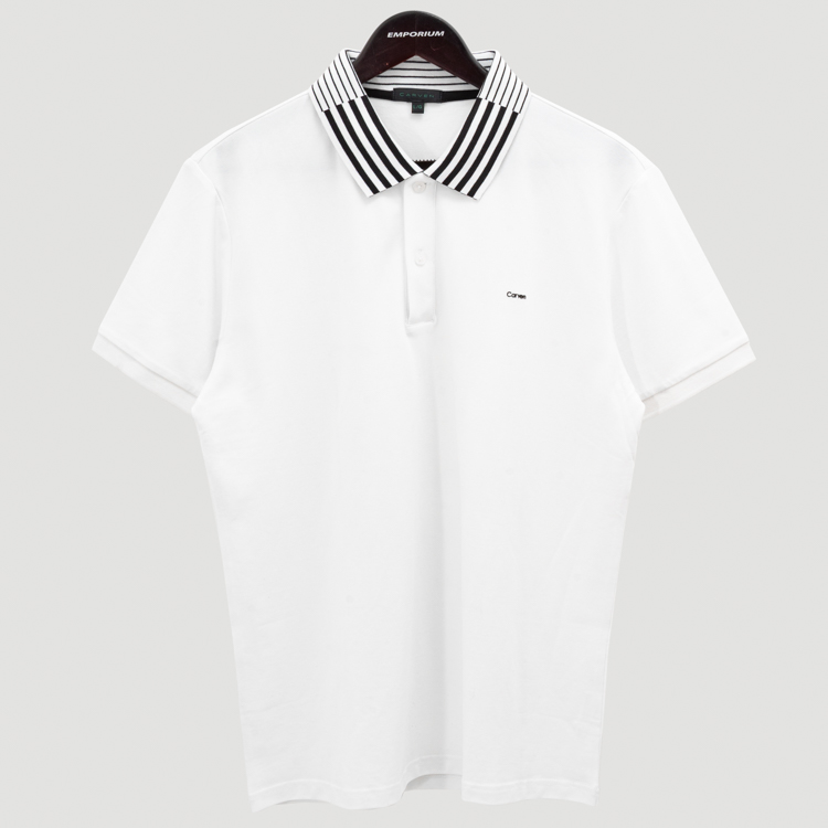 polo blanca estructura labrada marca carven slim 139772 BLANCO 1