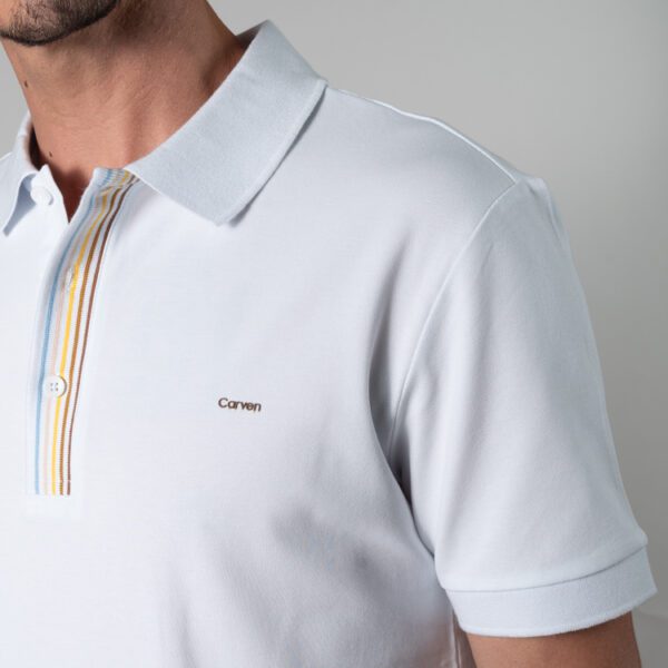 polo blanca estructura labrada marca carven slim 150779 270509 2