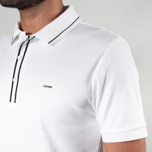 polo blanca estructura labrada marca carven slim 150807 270478 2