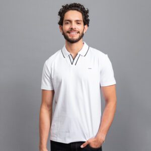 polo blanca estructura plana marca carven slim 155696 296555 1