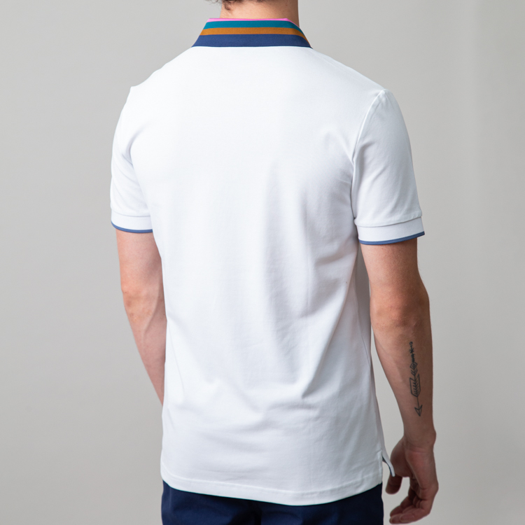 polo blanco estructura cuello contrastado marca carven slim 149976 BLANCO 3