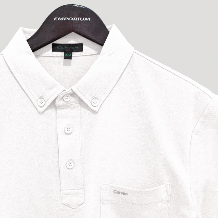 polo blanco estructura plana marca carven slim 147535 BLANCO 3
