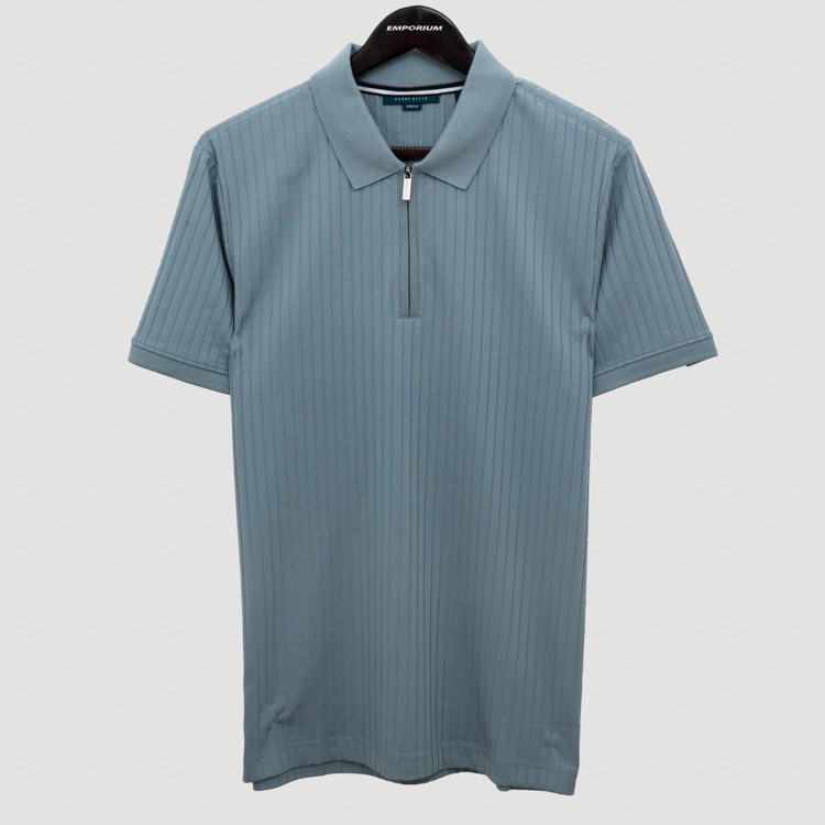 polo celeste estructura labrada marca perry ellis cl sico 159872 333563 1