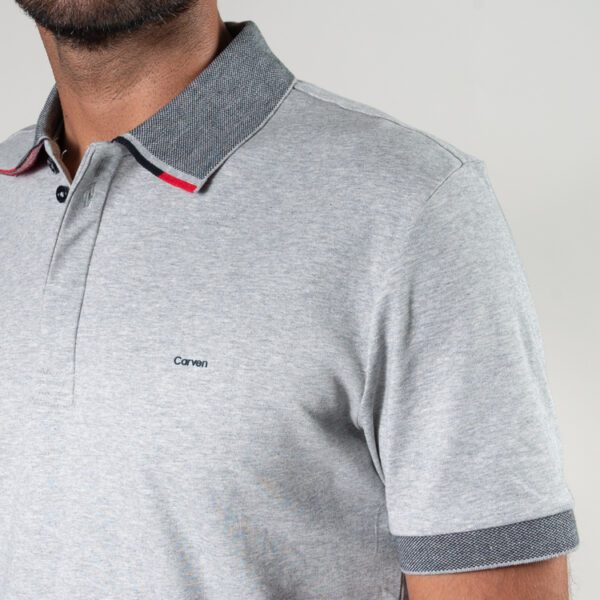 polo gris estructura plana marca carven slim 150863 270496 2