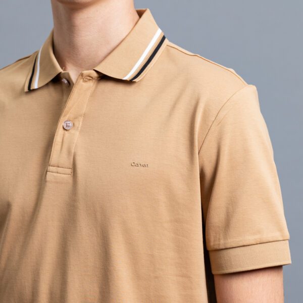 polo khaki estructura contraste marca carven slim 150855 296584 2