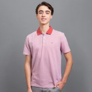 polo ladrillo diseno de triangulos marca carven slim 155681 296558 1