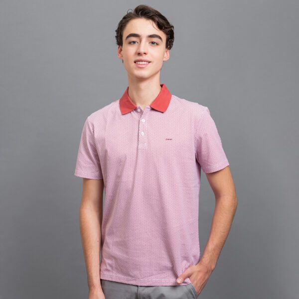 polo ladrillo diseno de triangulos marca carven slim 155681 296558 1