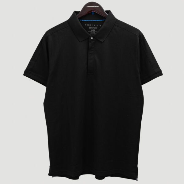 polo negra estructura labrada marca perry ellis slim 154391 293687 1