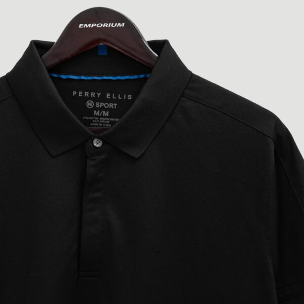 polo negra estructura labrada marca perry ellis slim 154391 293687 2