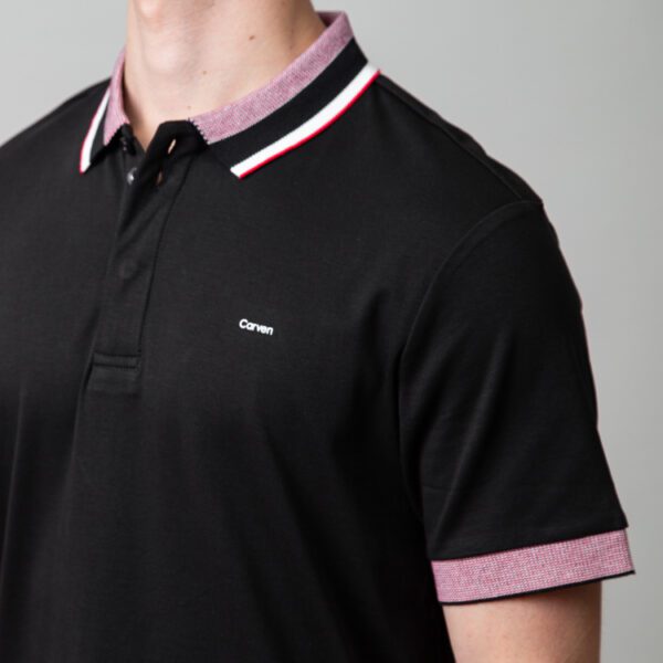 polo negro estructura contraste marca carven slim 149960 249589 2