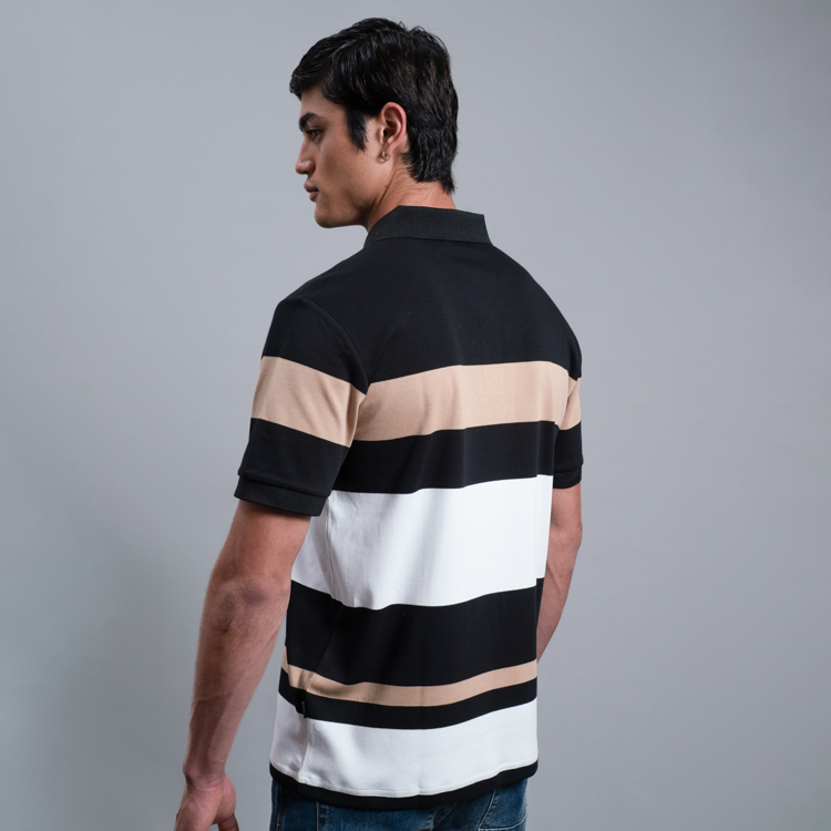 polo negro estructura plana marca carven slim 156074 NEGRO 4