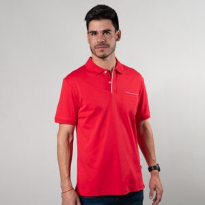 polo roja estructura plana marca carven slim 150871 270494 1