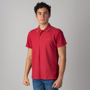 polo rojo estructura plana marca carven slim 141077 203602 1