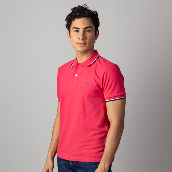 polo rosado estructra plana con b es marca carven slim 141073 ROSADO 1