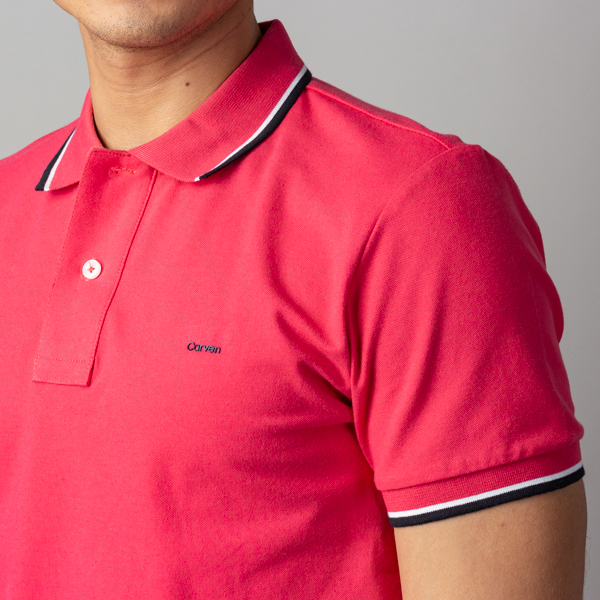polo rosado estructra plana con b es marca carven slim 141073 ROSADO 2
