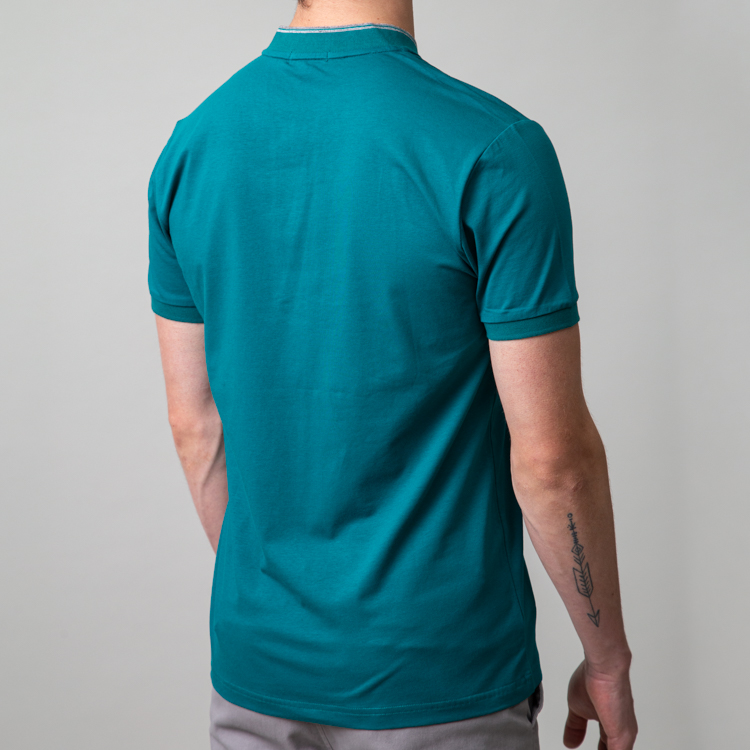 polo turquesa estructura cuello mao marca carven slim 149952 TURQUESA 3