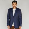 saco azul diseno plano con coderas marca business casual cl sico 127337 AZUL 1