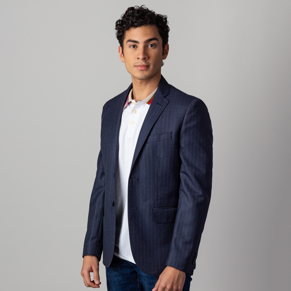 saco azul estructura l neas marca business casual slim 141516 AZUL 1