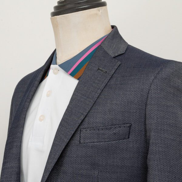 saco azul estructura labrada de puntos marca business casual slim 148819 AZUL 2