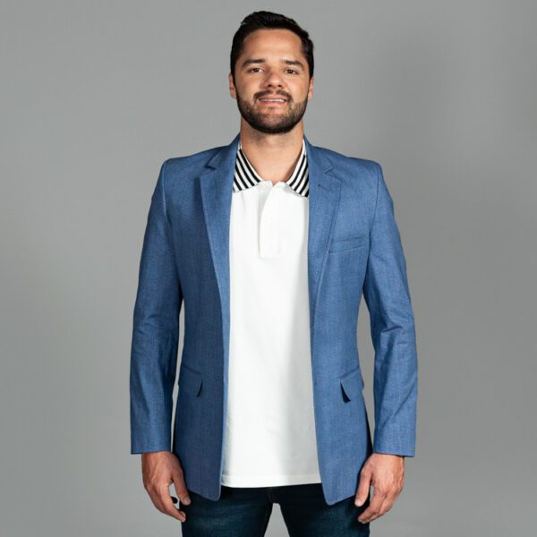 saco azul estructura labrada marca bcasual cl sico 155277 AZUL 1