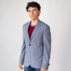 saco azul estructura labrada marca business casual slim 144117 AZUL 1