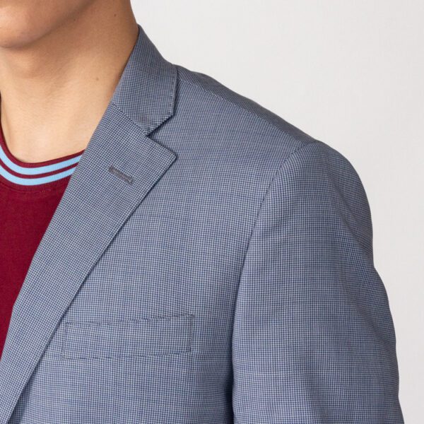 saco azul estructura labrada marca business casual slim 144117 AZUL 2