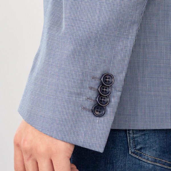 saco azul estructura labrada marca business casual slim 144117 AZUL 4