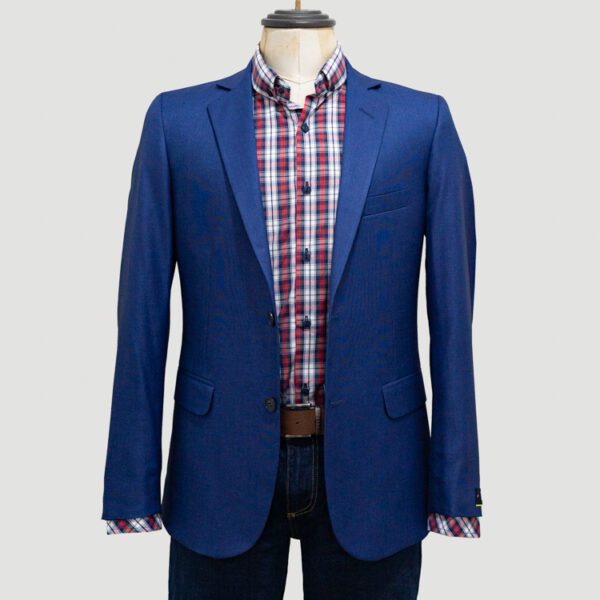 saco azul estructura labrada marca smart slim 138888 AZUL 1