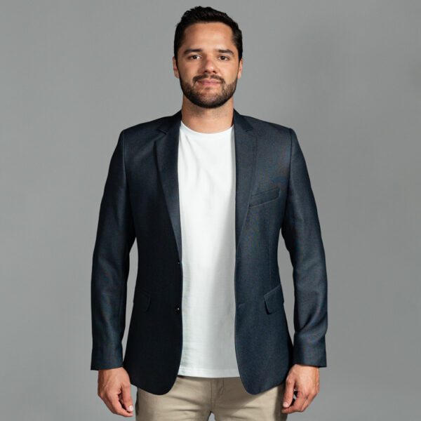 saco azul estructura labrada marca smart slim 156377 AZUL 1