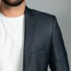 saco azul estructura labrada marca smart slim 156377 AZUL 2