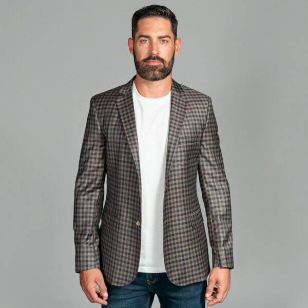 saco caf estructura plana marca bcasual slim 155662 CAFE 1