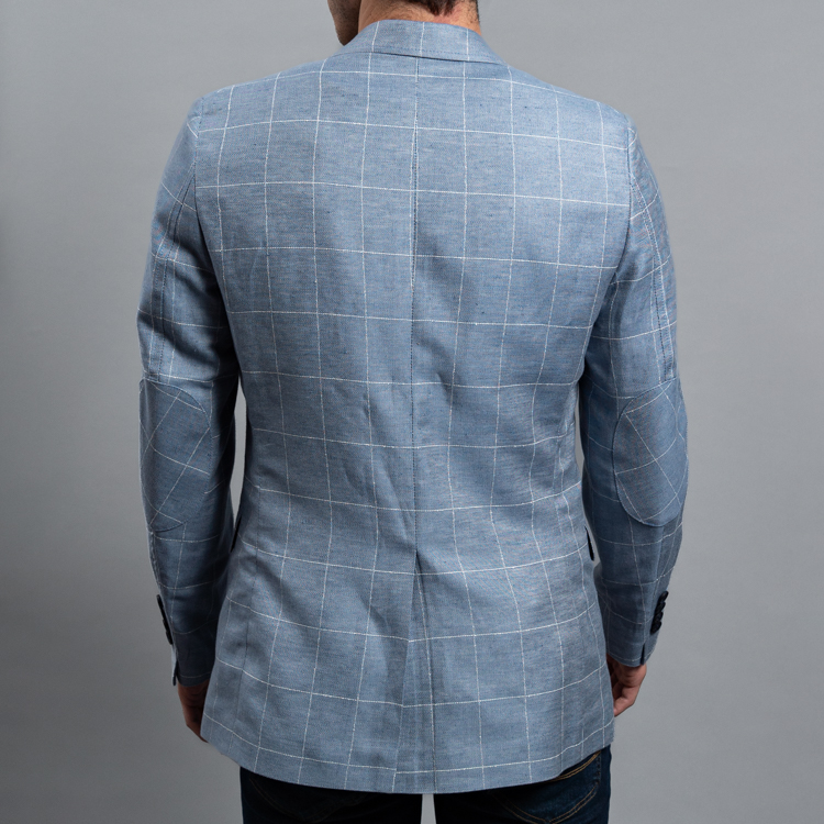 saco celeste estructura labrada marca business casual slim 160246 CELESTE 4
