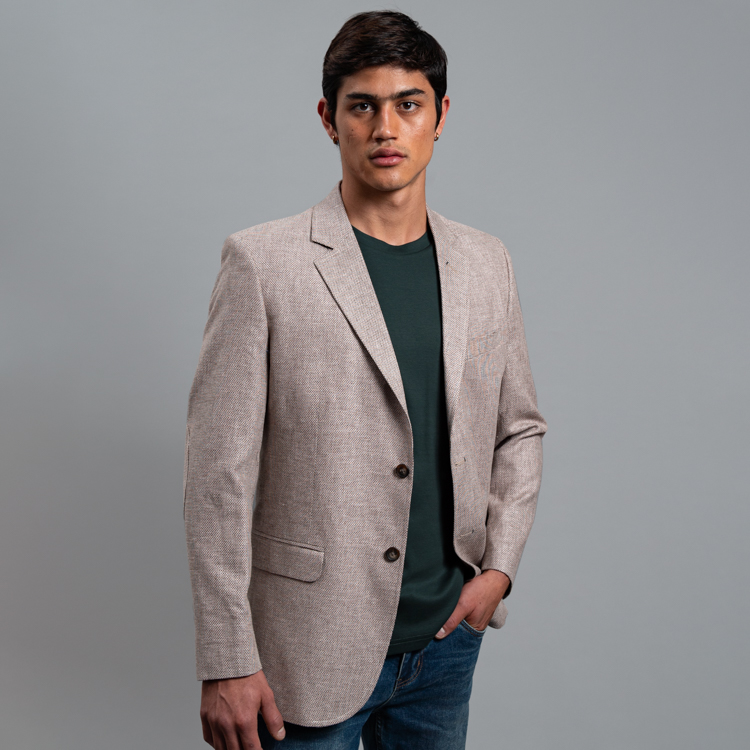 saco cocoa estructura labrada marca business casual clasico 161533 COCOA 1