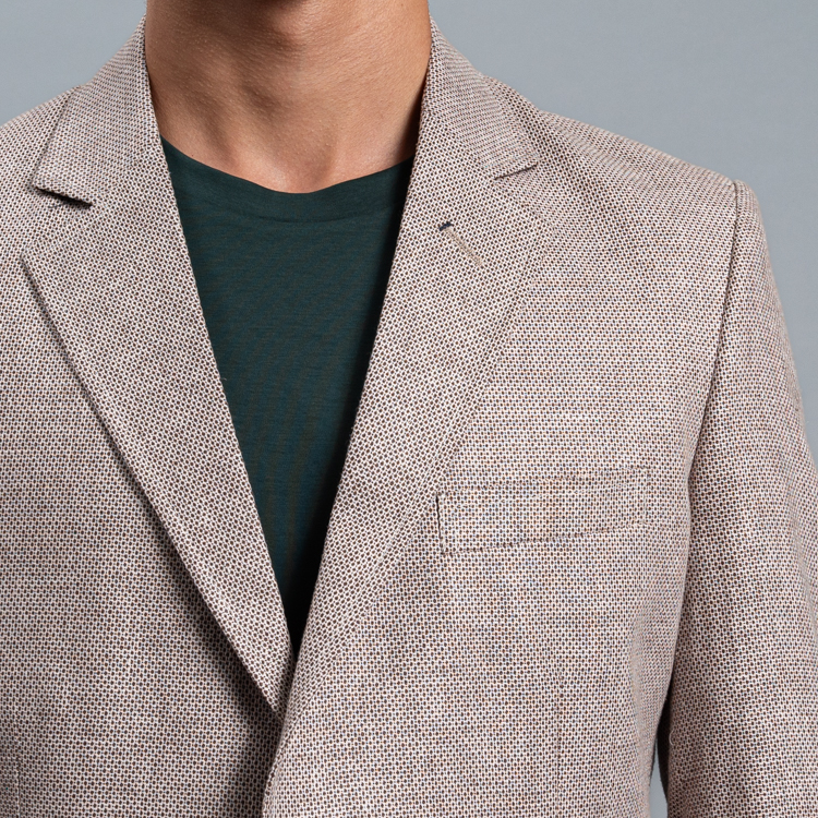 saco cocoa estructura labrada marca business casual clasico 161533 COCOA 2