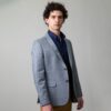 saco gris estructura cuadros marca business casual slim 147854 GRIS 1