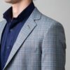 saco gris estructura cuadros marca business casual slim 147854 GRIS 2