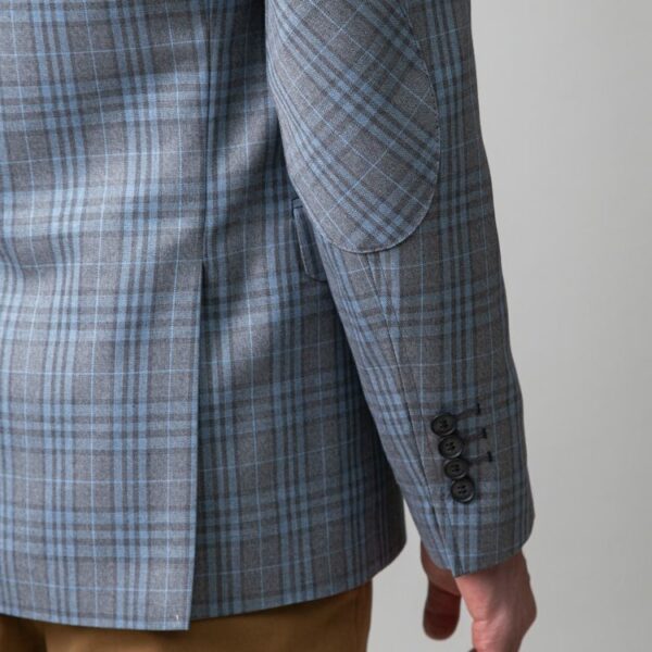 saco gris estructura cuadros marca business casual slim 147854 GRIS 4