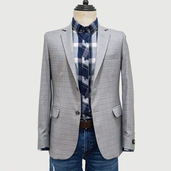 saco gris estructura cuadros marca smart cl sico 129671 GRIS 1