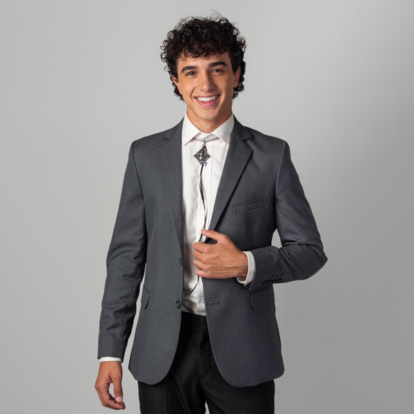 saco gris estructura labrada marca bcasual slim 142545 GRIS 1