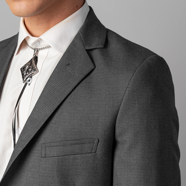 saco gris estructura labrada marca bcasual slim 142545 GRIS 3