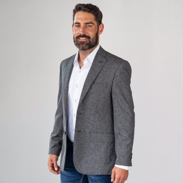 saco gris estructura labrada marca business casual cl sico 144111 GRIS 1
