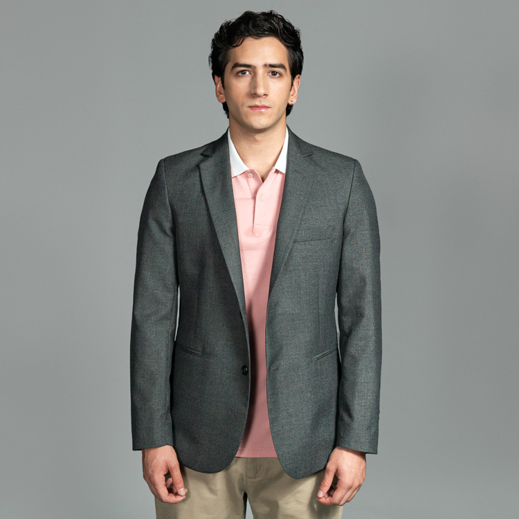 saco gris estructura labrada marca smart slim 156357 GRIS 1