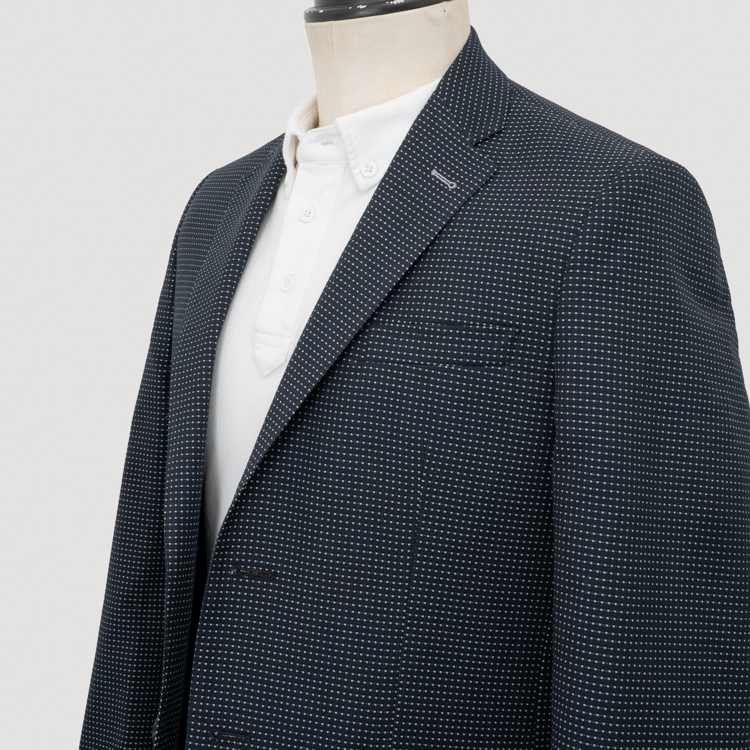 saco negro diseno de puntitos marca bcasual slim 154854 NEGRO 2