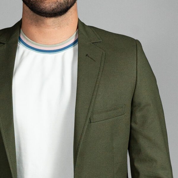 saco verde estructura labrada marca bcasual slim 155667 VERDE 2