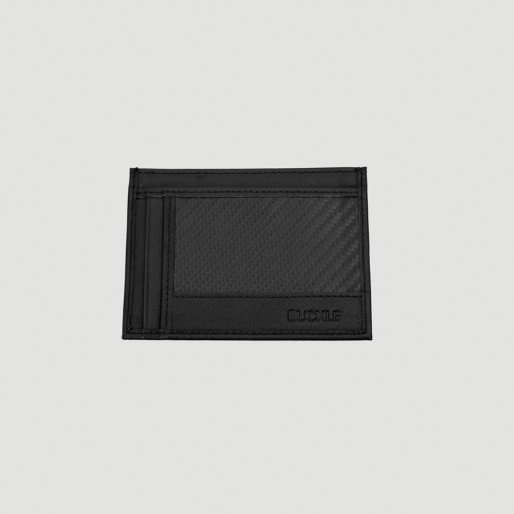 tarjetero negro estructura labrada marca buckle cl sico 158743 NEGRO 1